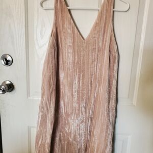 Ann Taylor Loft Blush Velvet V-Neck Slip Dress